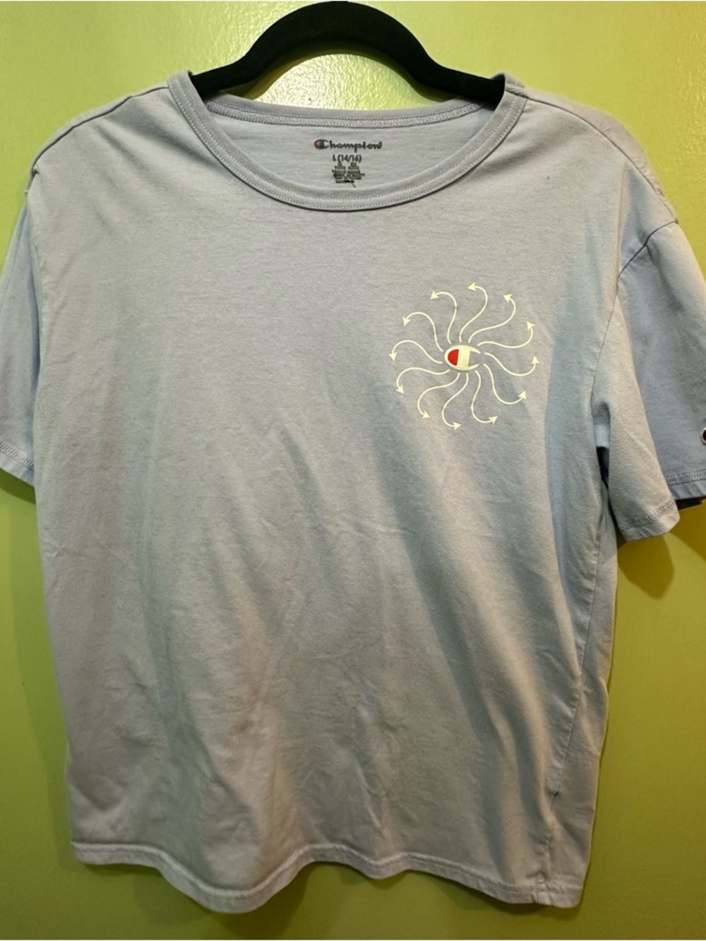 Champion Light Purple Short Sleeve Tee with Chest Graphic